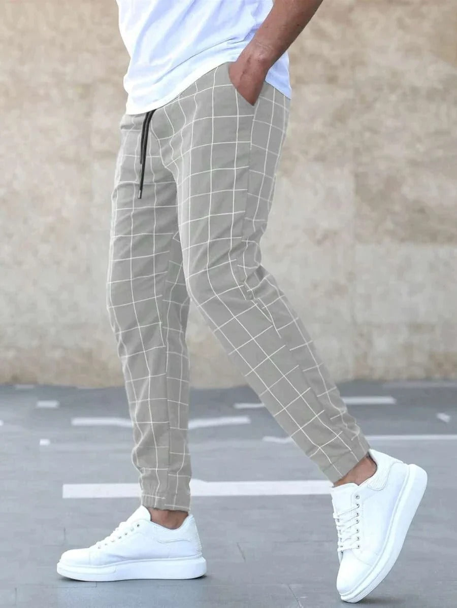 Pantaloni Jogger a Quadri Eleganti