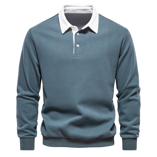 Polo Elegante a Maniche Lunghe con Collo Classico