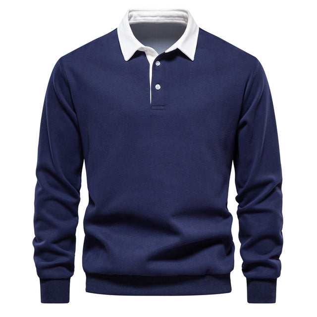 Polo Elegante a Maniche Lunghe con Collo Classico