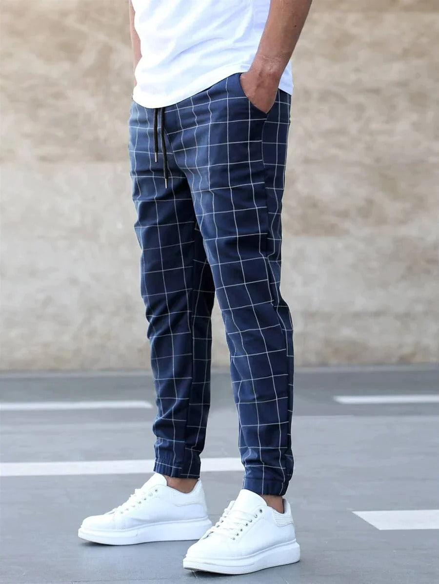 Pantaloni Jogger a Quadri Eleganti