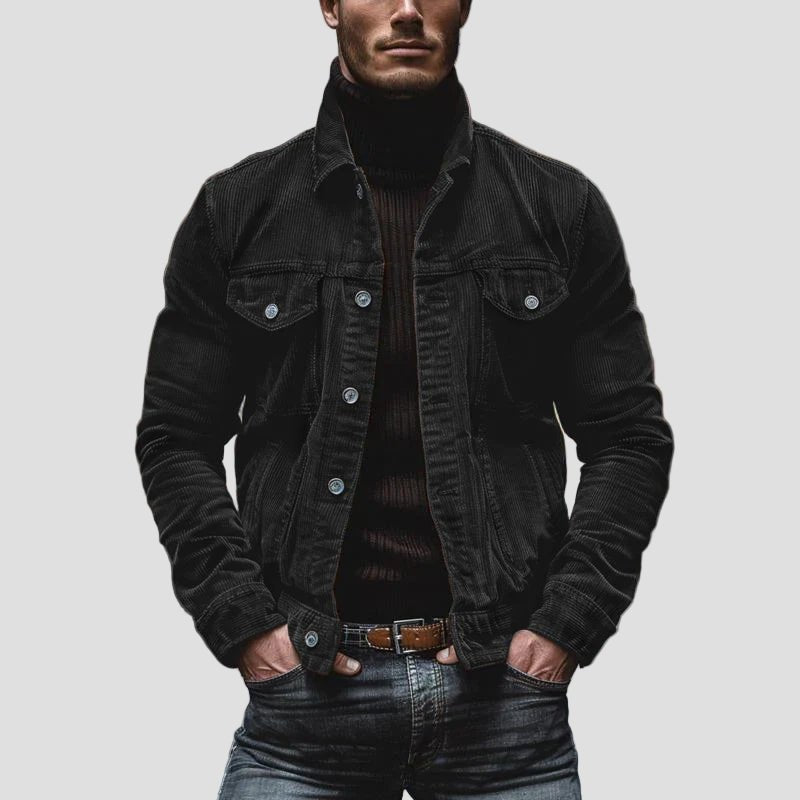 Tommaso | Giacca da Lavoro in Velluto a Coste Vintage con Revers