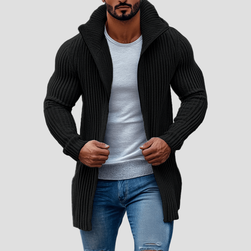 Alessio | Cardigan da Uomo a Righe con Collo Alto