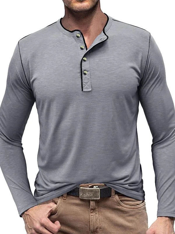 Davide | t shirt henley a maniche lunghe