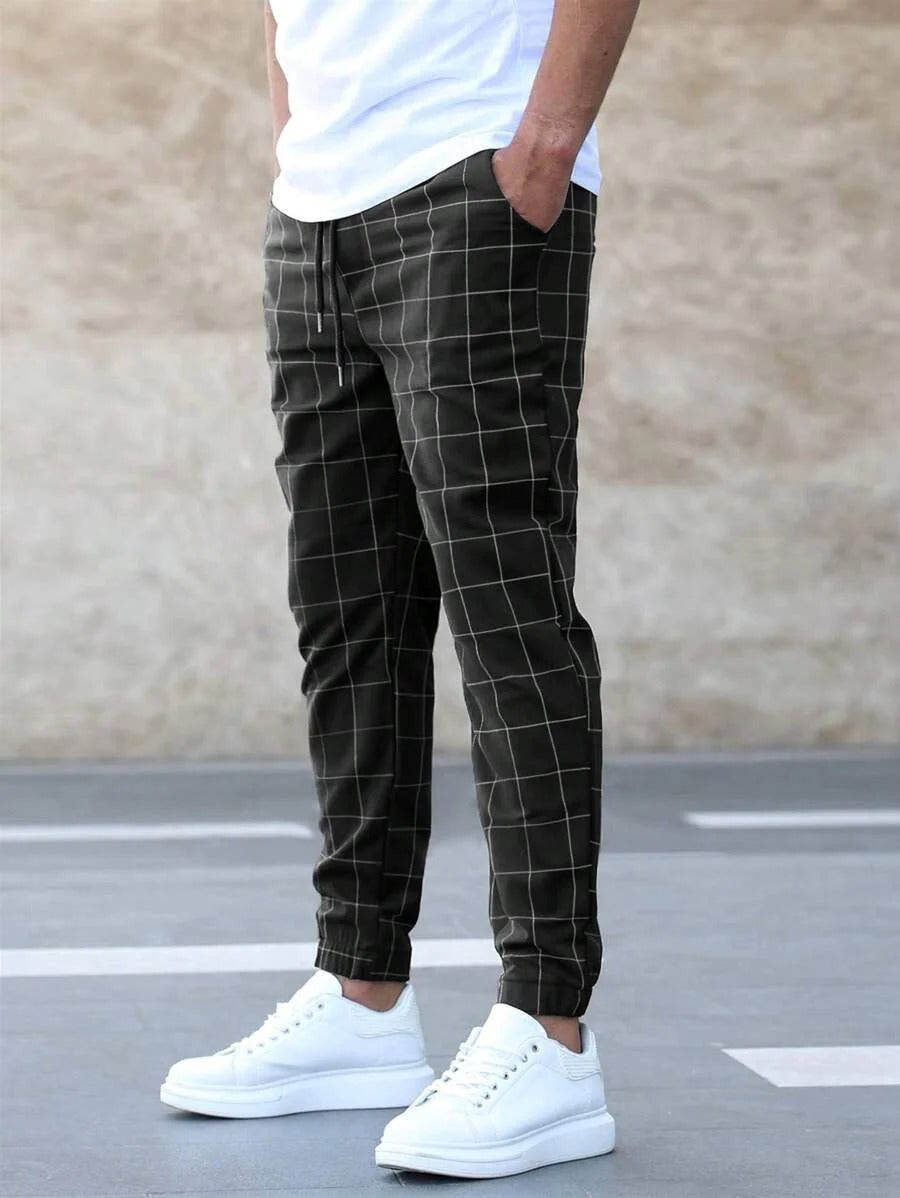 Pantaloni Jogger a Quadri Eleganti
