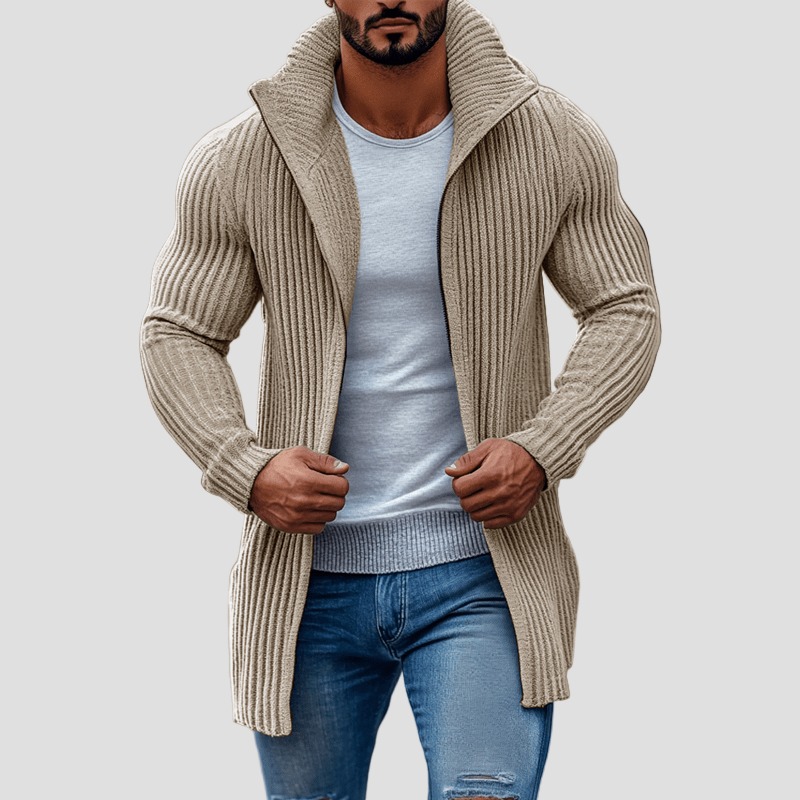 Alessio | Cardigan da Uomo a Righe con Collo Alto