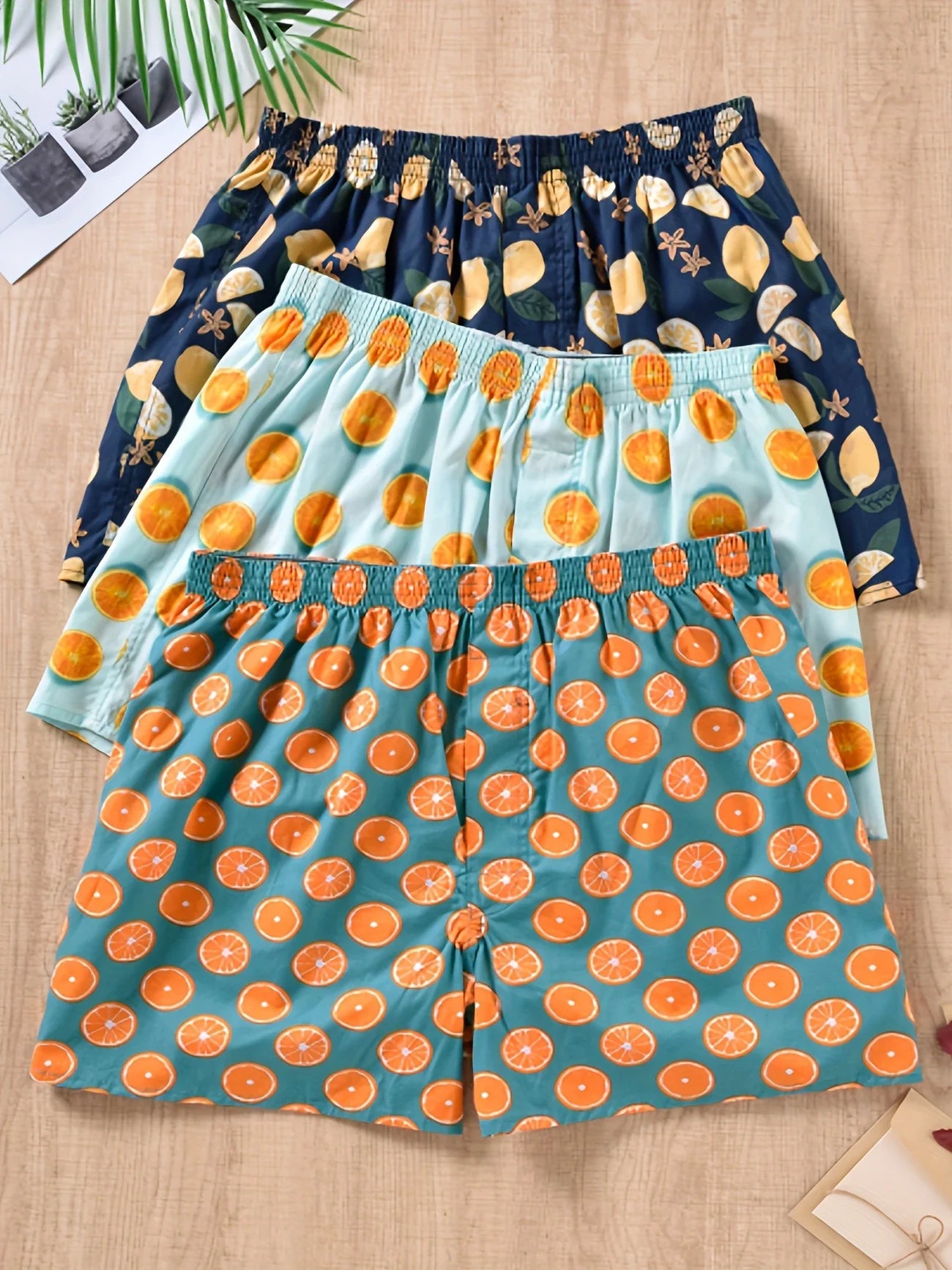 Boxer da uomo in cotone con stampa freccia multicolore