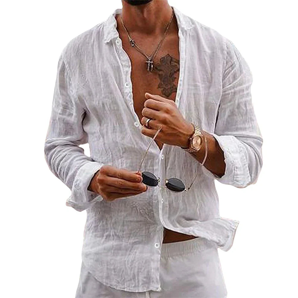 Camicia Elegante in Lino Uomo