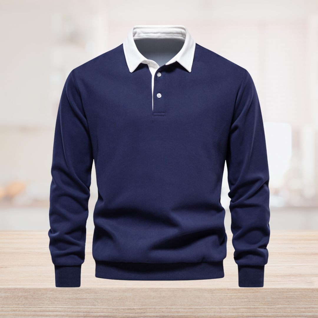 Polo Elegante a Maniche Lunghe con Collo Classico