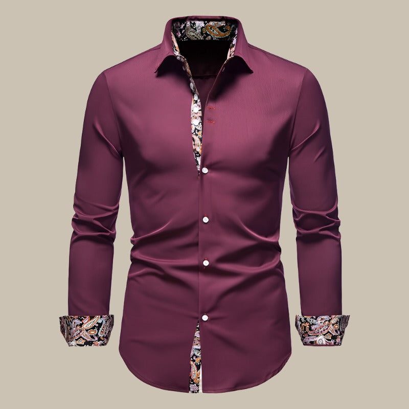 Elegante Camicia con Stampa Floreale all'Interno