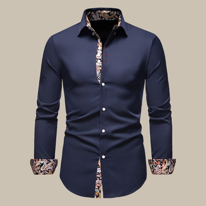 Elegante Camicia con Stampa Floreale all'Interno