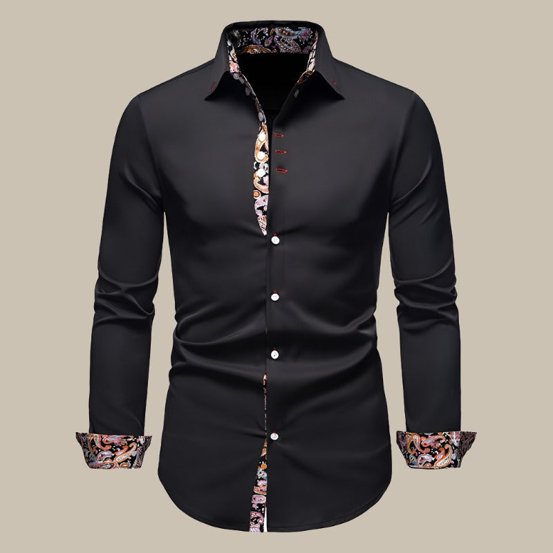 Elegante Camicia con Stampa Floreale all'Interno