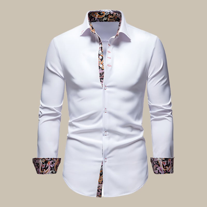 Elegante Camicia con Stampa Floreale all'Interno