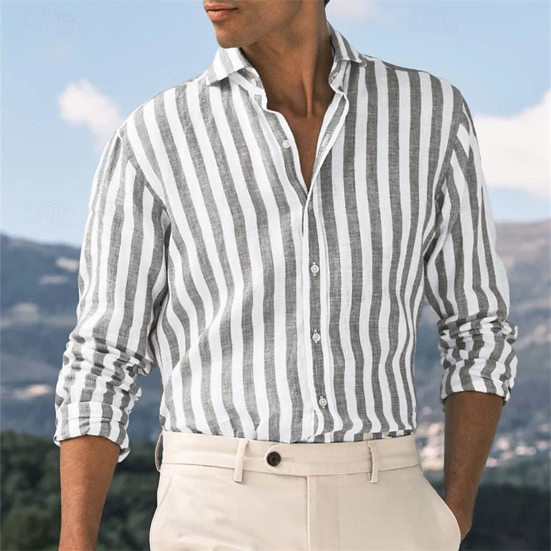 Riccardo | Camicia Classica a Maniche Lunghe a Righe