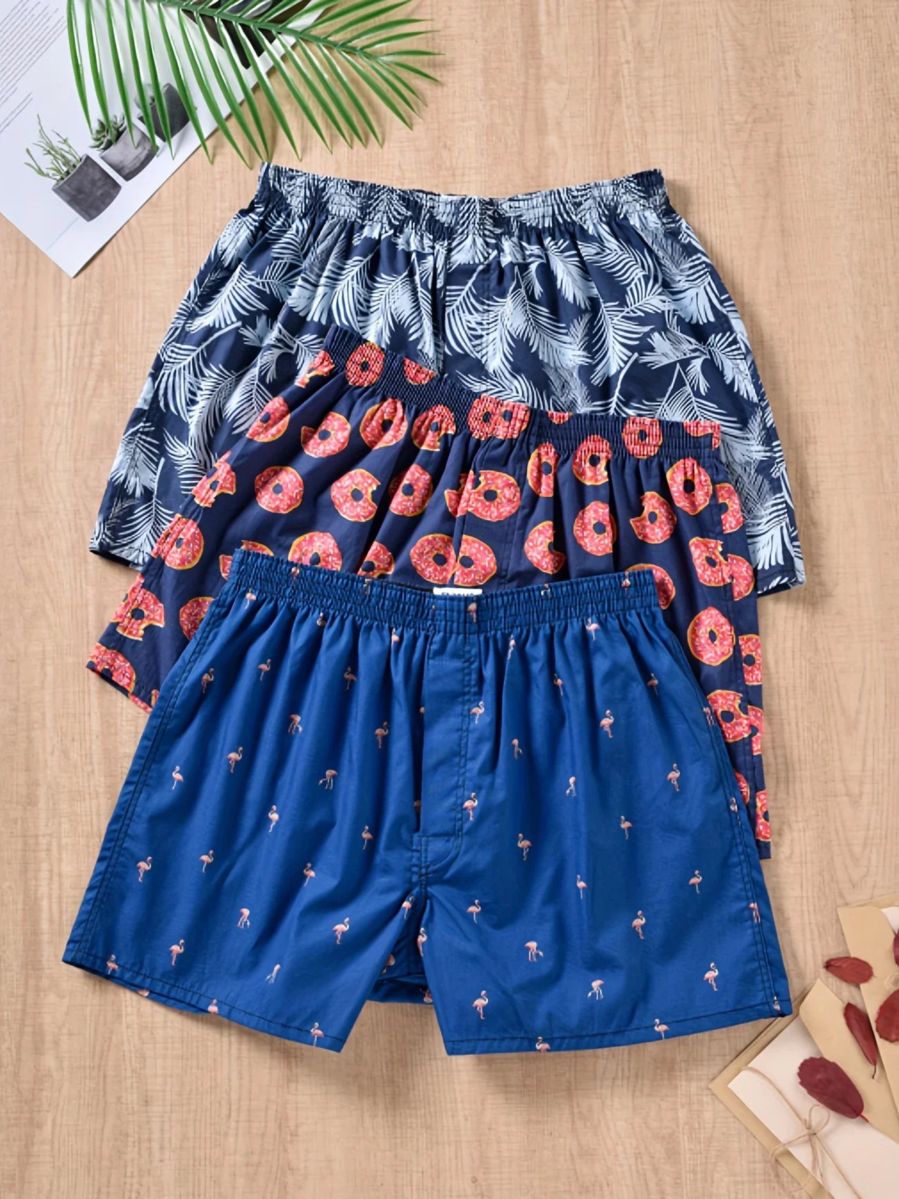 Boxer da uomo in cotone con stampa freccia multicolore