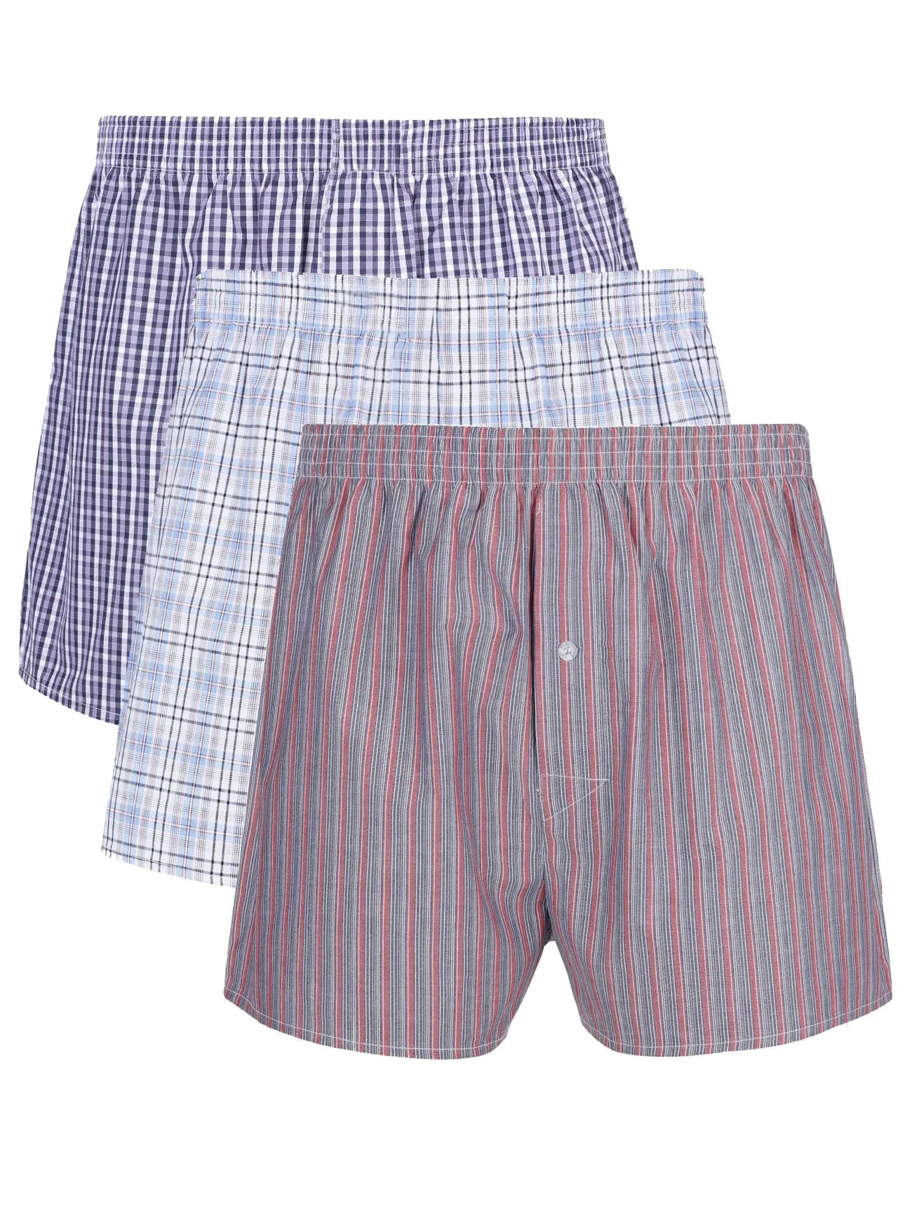 3 boxer uomo in tessuto a quadri comodi