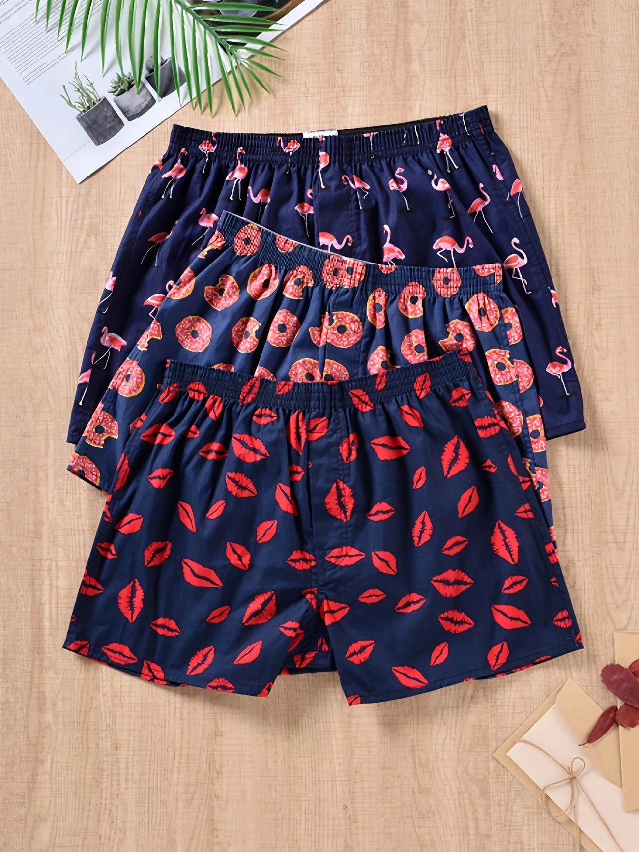 Boxer da uomo in cotone con stampa freccia multicolore