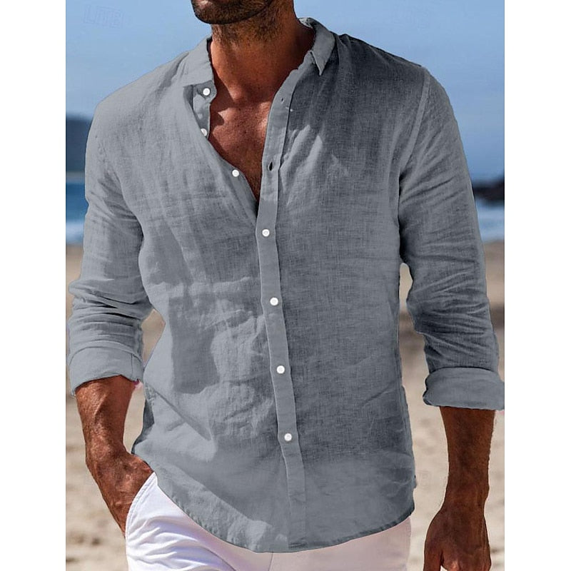 Lorenzo - Camicia Casual da Uomo in Lino