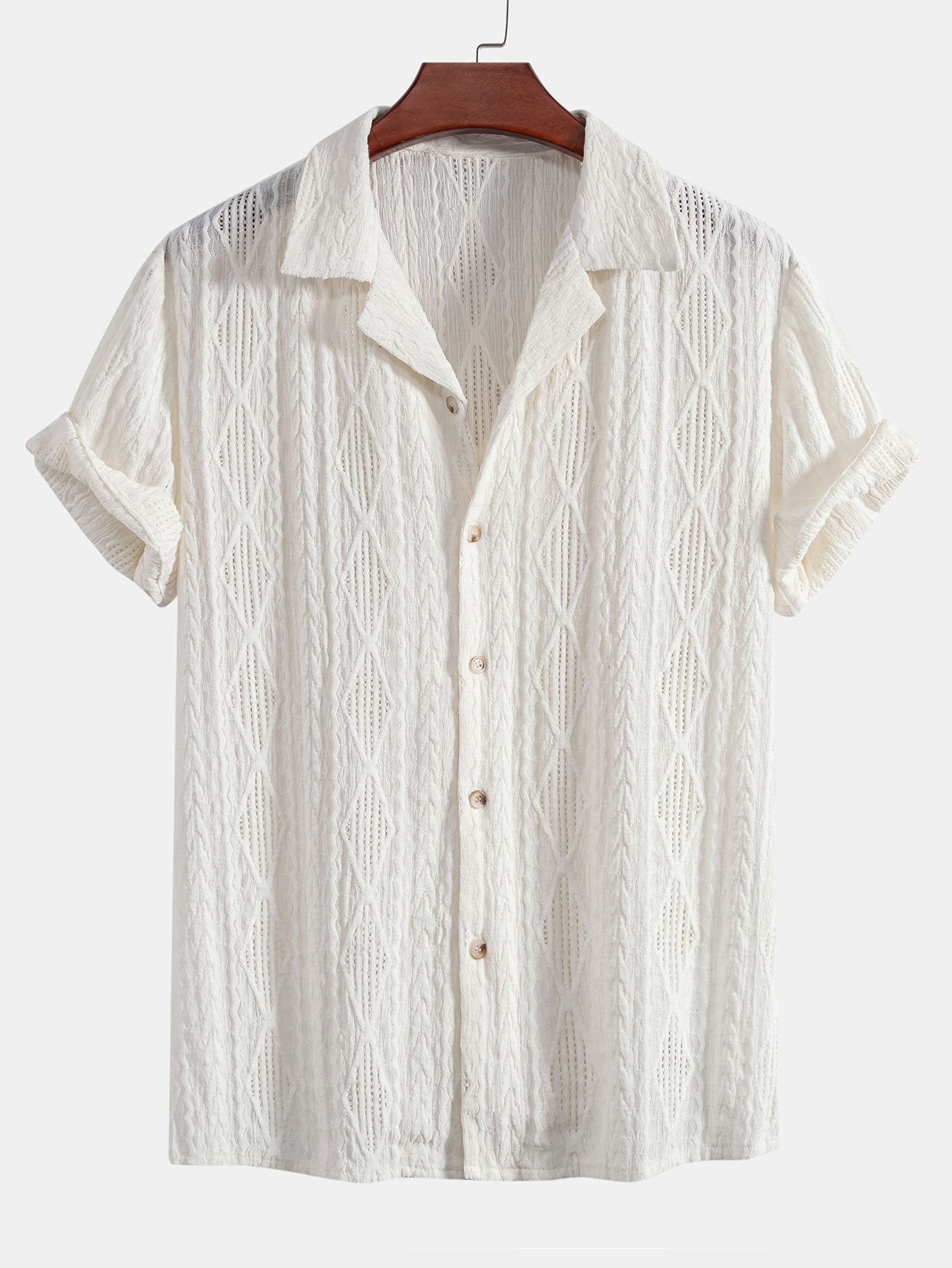 Camicia Casual con Tessuto Jacquard