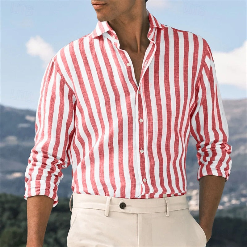 Riccardo | Camicia Classica a Maniche Lunghe a Righe