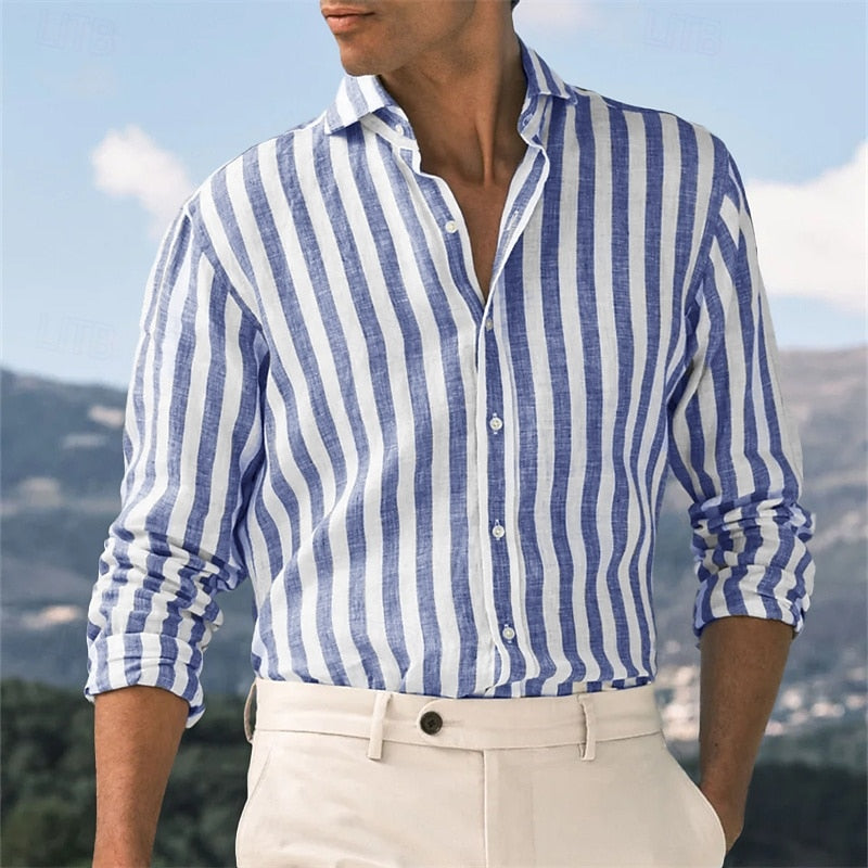 Riccardo | Camicia Classica a Maniche Lunghe a Righe