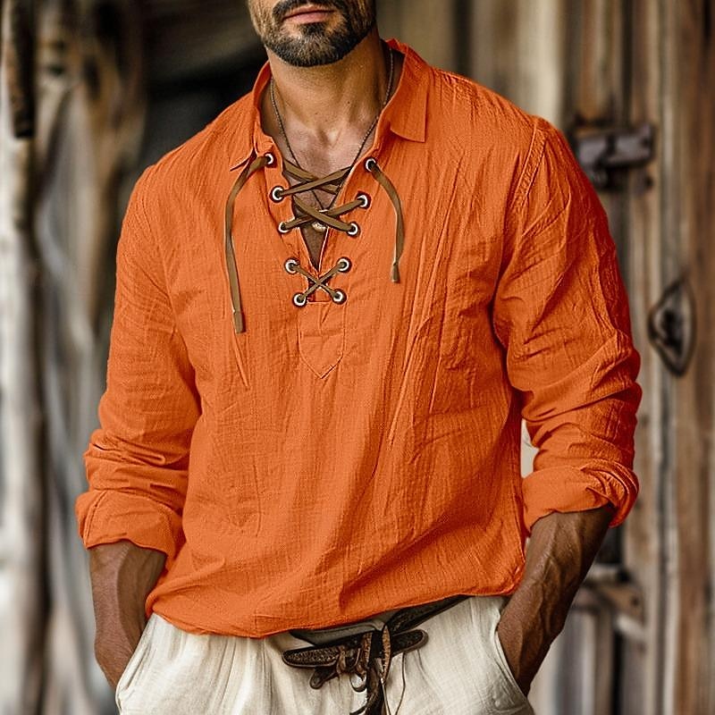 Camicia Lino Uomo Manica Lunga Elegante