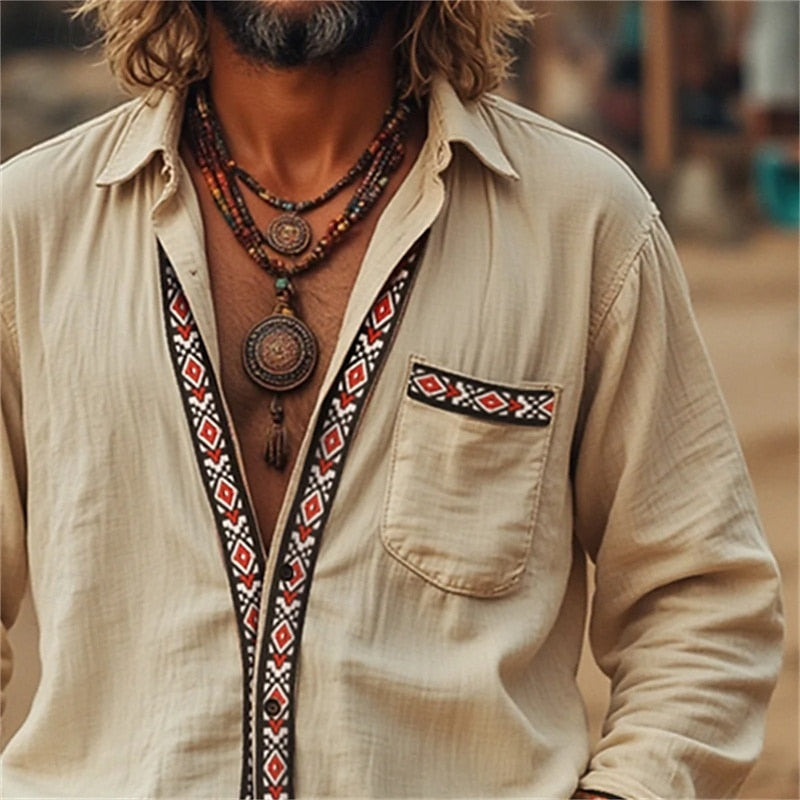 Mattia - Camicia da Uomo Vintage Retrò