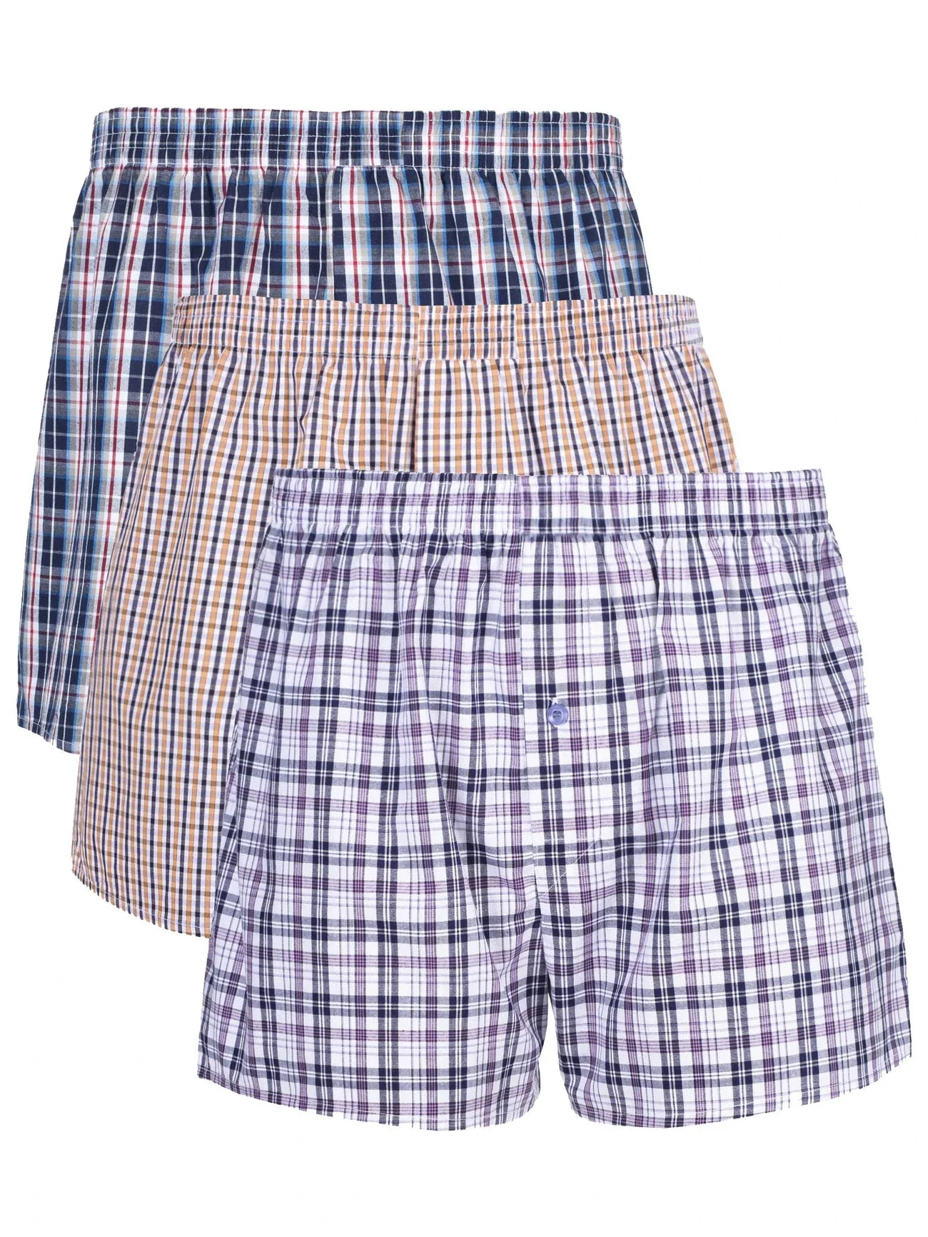 3 boxer uomo in tessuto a quadri comodi