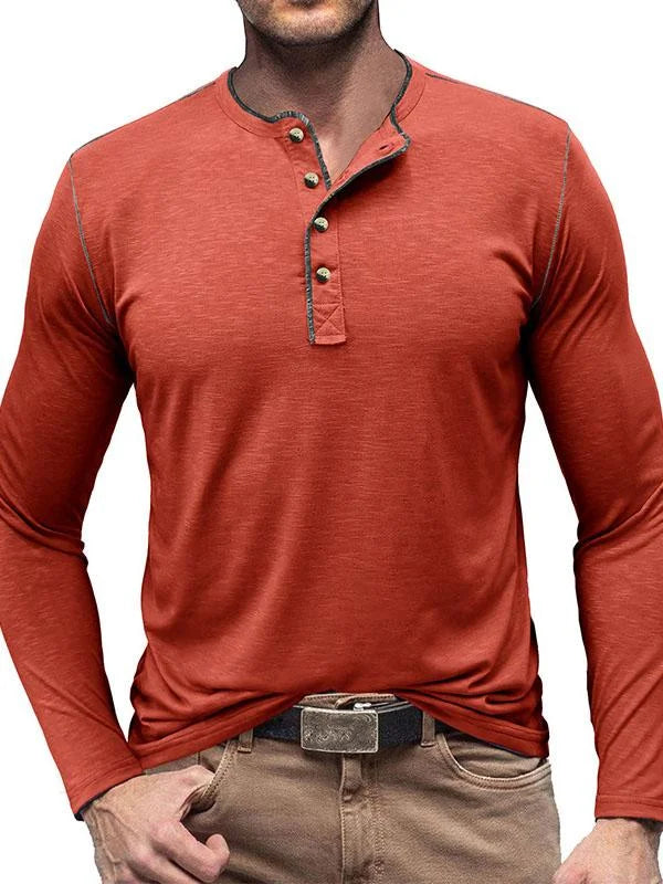 Davide | t shirt henley a maniche lunghe