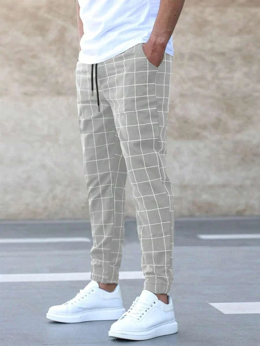 Pantaloni Jogger a Quadri Eleganti