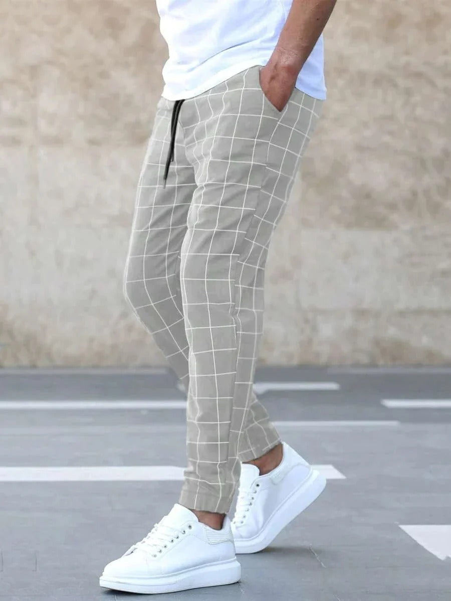 Pantaloni Jogger a Quadri Eleganti