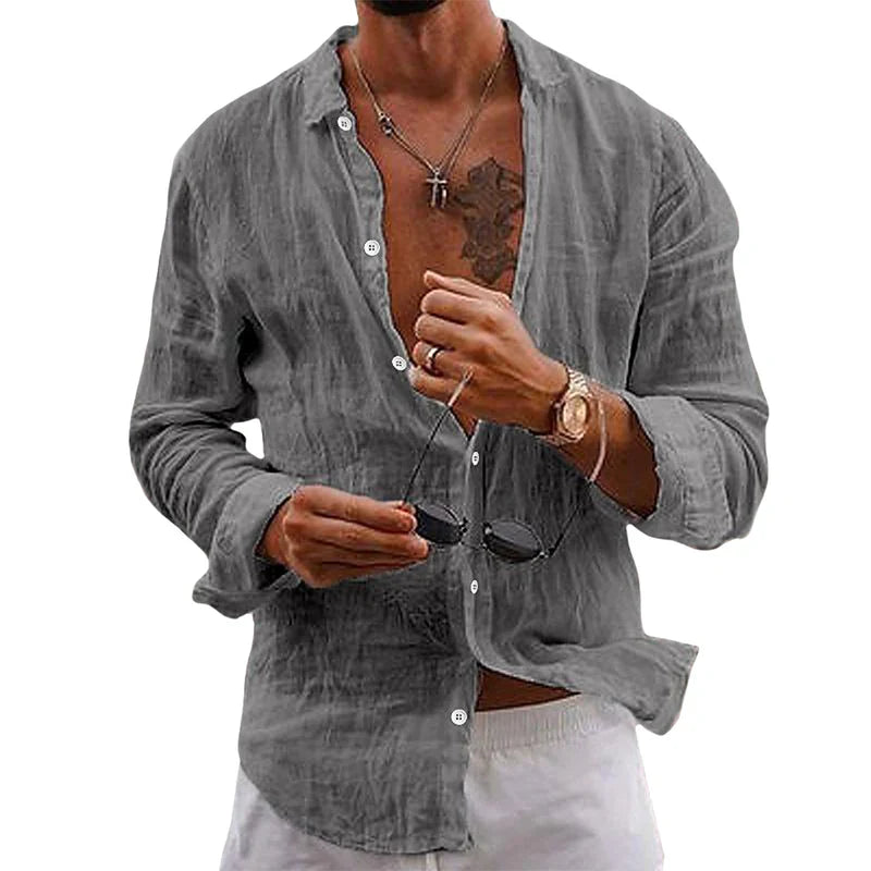 Camicia Elegante in Lino Uomo