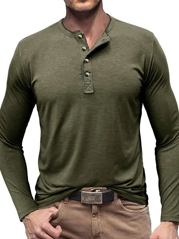 Davide | t shirt henley a maniche lunghe