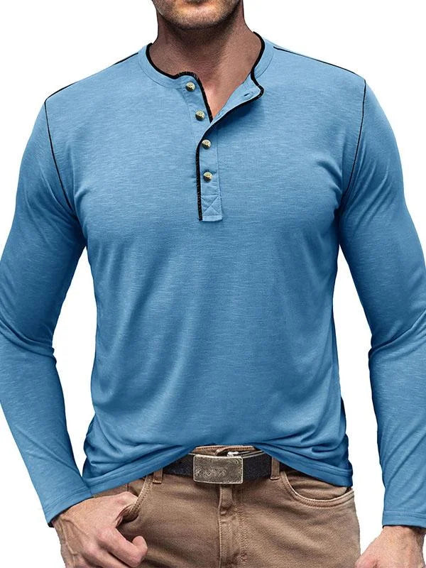 Davide | t shirt henley a maniche lunghe