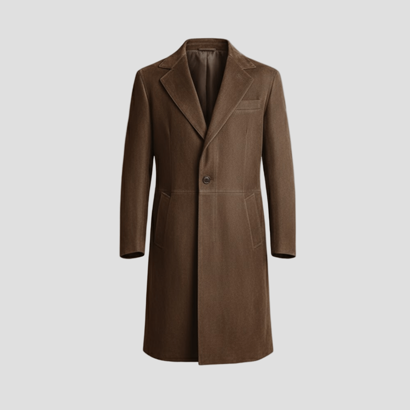 Corrado | Cappotto medio in pelle scamosciata