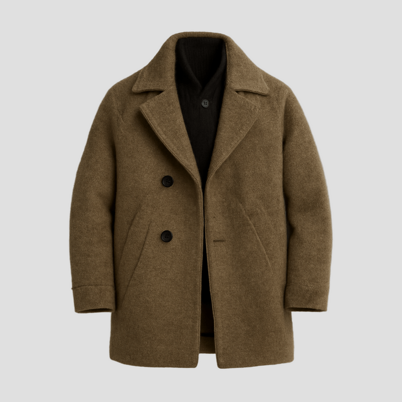 Massimo | Cappotto Vintage a Spina di Pesce di Media Lunghezza