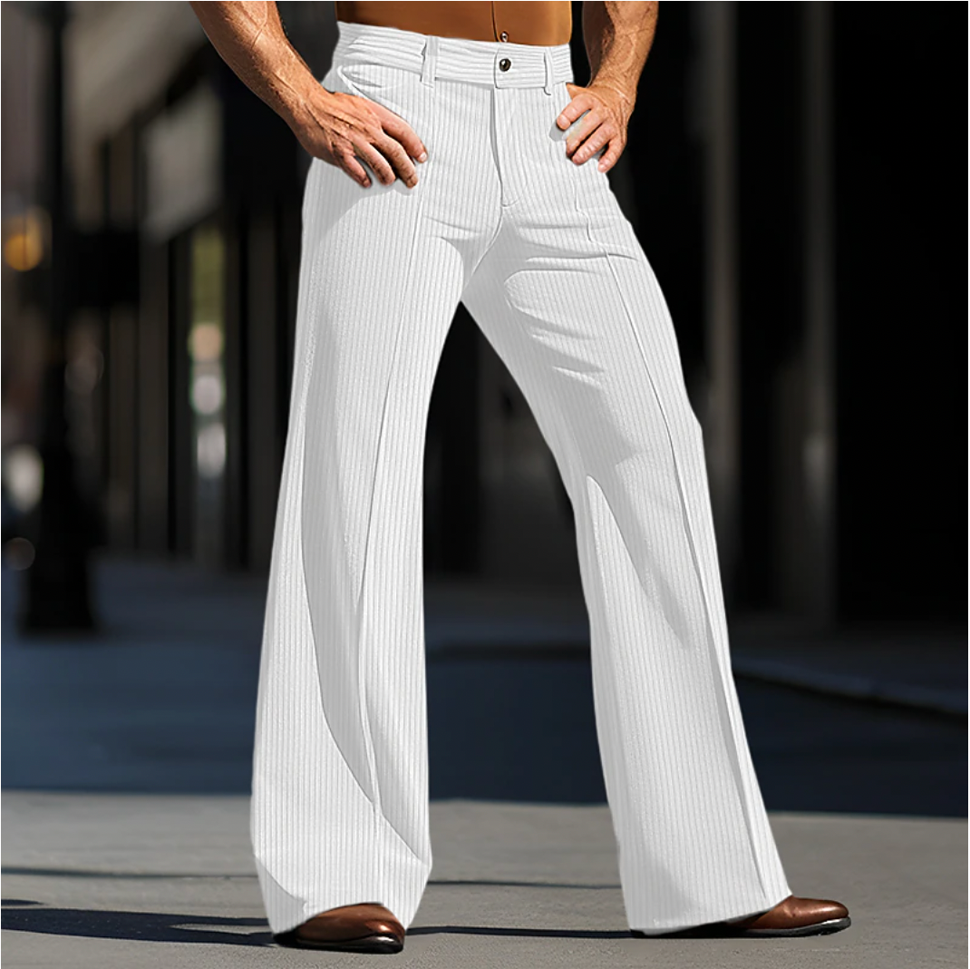 Pantaloni in Velours Côtelé Evasé alla Moda