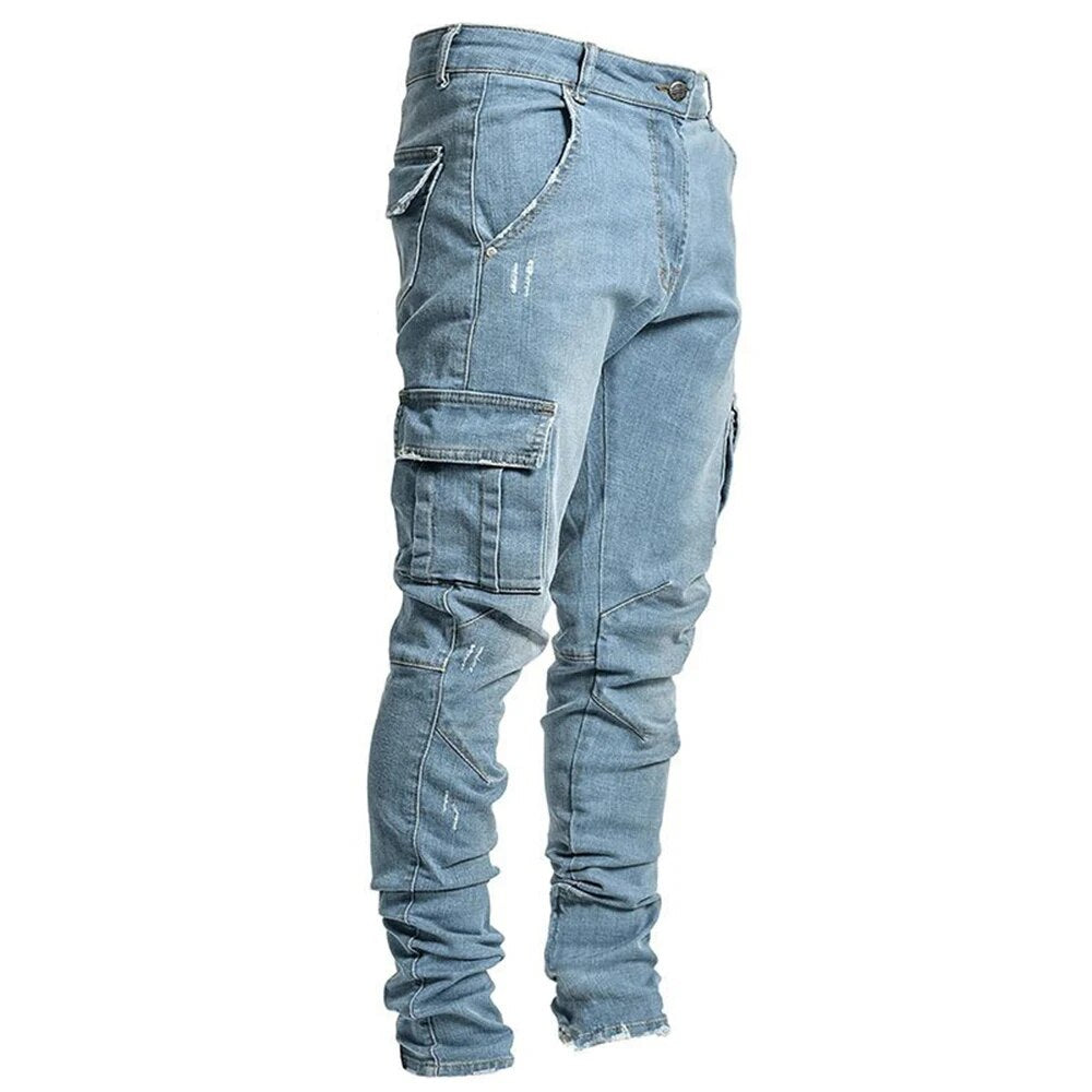Pantaloni Cargo in Denim Eleganti