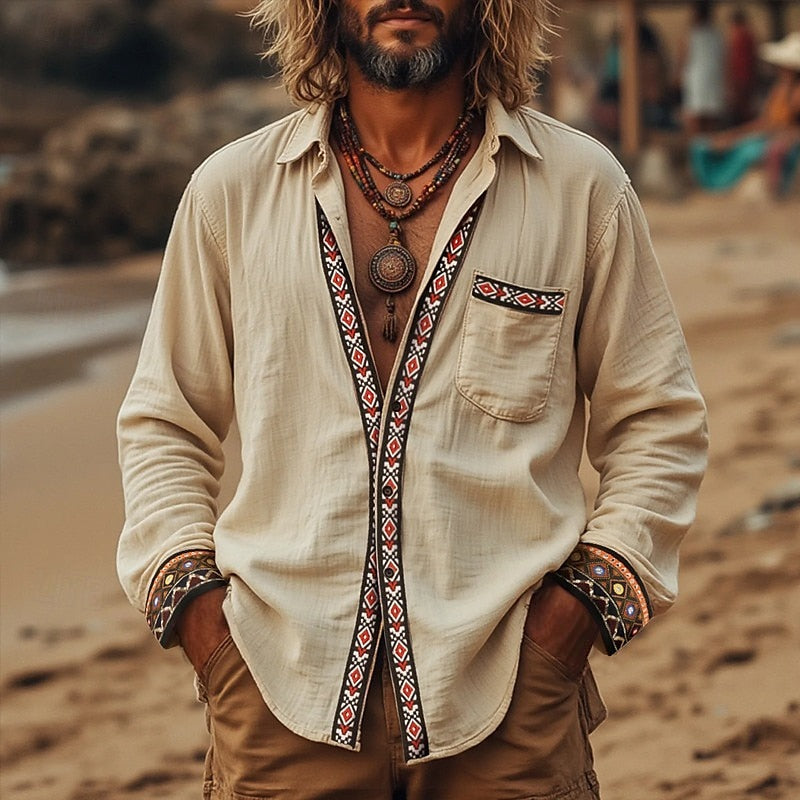 Mattia - Camicia da Uomo Vintage Retrò