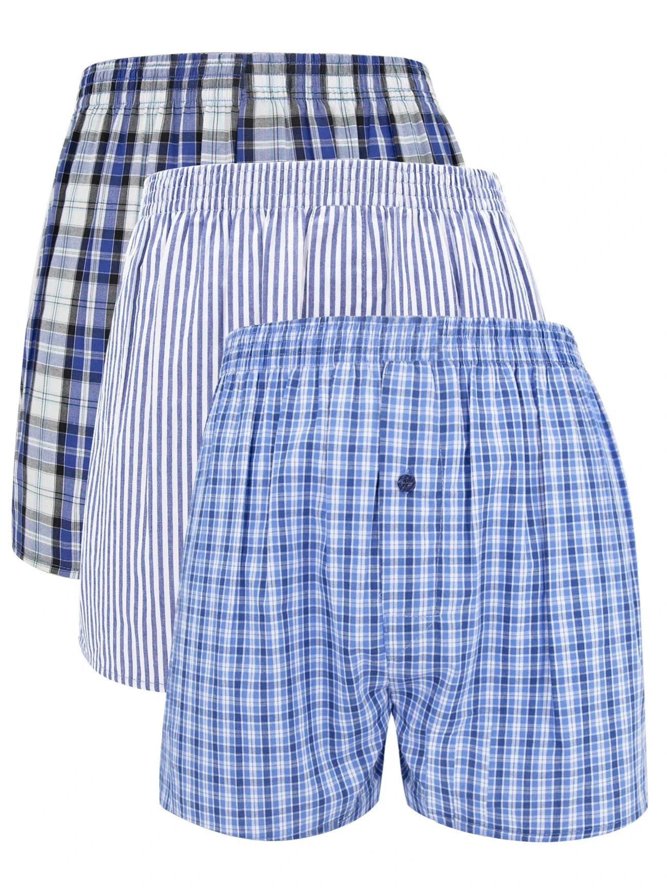 3 boxer uomo in tessuto a quadri comodi