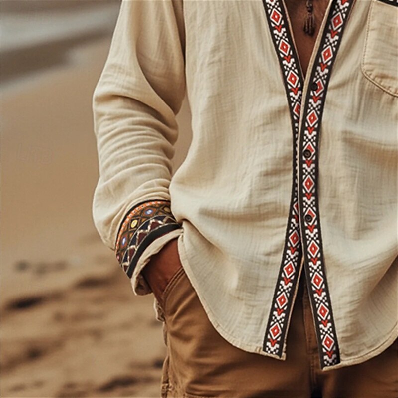 Mattia - Camicia da Uomo Vintage Retrò